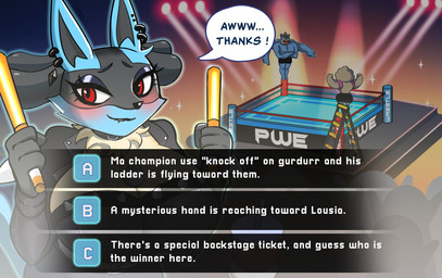 4_arms alternative_fashion anthro big_breasts black_body black_bottomwear black_clothing black_fur black_shorts blue_body blue_fur blush bottomwear breasts brown_body cheering chest_spike choice clothed clothing collar crowd date denim denim_bottomwear denim_clothing dialogue ear_piercing female female_anthro fighting_ring flirting flustered fur goth grey_body group huge_breasts jacket jeans looking_at_viewer machampion_(wittlemoew) makeup male multi_arm multi_limb muscular offscreen_character open_clothing open_jacket open_topwear pants piercing red_eyes shorts spikes spikes_(anatomy) tail tail_motion tailwag talking_to_viewer text the_gurney_(wittlemoew) thick_thighs topwear tube_top wide_hips wrestling yellow_body yellow_fur wittlemoew nintendo pokemon lousia_(wittlemoew) generation_1_pokemon generation_4_pokemon generation_5_pokemon gurdurr humanoid lucario machamp pokemon_(species) 2026 comic digital_media_(artwork) english_text hi_res