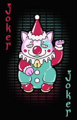 anthro biped black_background blue_body blue_clothing blue_fur bodypaint card clothed clothing clown clown_costume clown_makeup clown_nose clown_paint clown_shoes face_paint footwear fur hat headgear headwear hypnosis joker_(playing_card) latex latex_clothing latex_hat latex_shoes makeup male mind_control multicolored_body multicolored_fur pink_body pink_fur playing_card red_clothing red_footwear red_nose red_shoes shoes simple_background smile solo spiral spiral_eyes text white_body white_fur wiprogress balatro maneki-neko august_(meowmcmeow) domestic_cat felid feline felis mammal 2025 9:14 digital_media_(artwork) english_text