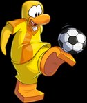 bald ball bottomwear clothing kicking_ball looking_at_object male open_mouth shirt short_sleeves shorts soccer_ball soccer_uniform solo sportswear toony topwear uniform upper_teeth_only yellow_body yellow_bottomwear yellow_clothing yellow_shirt yellow_shorts yellow_topwear unknown_artist club_penguin avian bird penguin absurd_res alpha_channel full-length_portrait hi_res official_art portrait