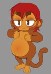 belly big_belly brown_body brown_fur eyebrow_through_hair eyebrows eyelashes female fur hair pregnant red_hair simple_background solo tail translucent translucent_hair luxsimius bloons_tower_defense ninja_kiwi haplorhine mammal monkey primate 2024 hi_res