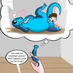 2013 4_toes <3 anal anal_insertion anal_penetration anal_vore anus black_eyes blue_body blush female green_eyes hand human insertion lizard looking_at_viewer looking_back lying male open_mouth penetration pussy reptile room scalie size_difference slushy text thinking toes tongue vorarephilia vore
Rating: Explicit
Score: 10
User: Finchmaster
Date: January 27, 2014