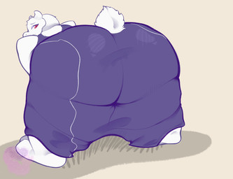 2_horns anthro barefoot bent_over big_butt butt butt_focus clothed clothing dress eyeshadow feet female floppy_ears fur horn huge_butt lidded_eyes logo looking_back lop_ears makeup mature_anthro mature_female onomatopoeia overweight overweight_anthro overweight_female presenting presenting_hindquarters purple_clothing purple_dress purple_robe rear_view red_eyes robe scut_tail short_tail simple_background solo sound_effects tail tan_background text thick_thighs white_body white_fur floofygecko undertale undertale_(series) toriel boss_monster_(undertale) bovid caprine caprine_demon demon goat_demon mammal 2025 artist_logo digital_media_(artwork) hi_res