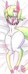 bed bedroom_eyes big_butt body_pillow bulge butt femboy furniture horn looking_at_viewer male narrowed_eyes pillow seductive solo thick_thighs wide_hipped_male wide_hips theeldritcheyes fakemon nintendo pokemon pokemon_infinite_fusion fan_character ky_(theeldritcheyes) breloom gardevoir generation_3_pokemon humanoid pokemon_(species) absurd_res hi_res