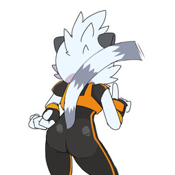 anthro biped bodysuit butt butt_focus cheek_tuft clothed clothing facial_tuft female fingerless_gloves fur gloves hand_on_hip handwear markings raised_finger raised_tail rear_view ring_(marking) ringed_tail simple_background skinsuit solo striped_markings striped_tail stripes tail tail_markings tight_clothing tuft white_background white_body white_fur ryuuuk idw_publishing sega sonic_the_hedgehog_(comics) sonic_the_hedgehog_(idw) sonic_the_hedgehog_(series) tangle_the_lemur lemur mammal primate strepsirrhine 1:1 2026 hi_res
