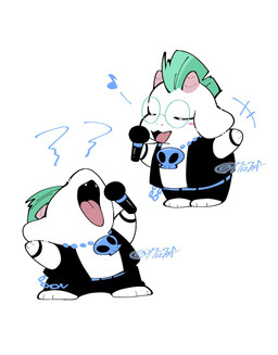 3_toes alternative_fashion anthro barefoot blush chibi clothing electronics eyewear feet fur glasses horn jewelry male male_anthro microphone mohawk necklace paws plantigrade punk shirtless shirtless_anthro shirtless_male simple_background singing solo toes topwear vest white_background white_body white_fur mochimochiland deltarune undertale_(series) ralsei bovid caprine goat mammal hi_res