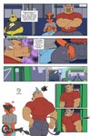 anthro anthro_on_anthro biceps blush bulge butt_slap duo femboy heart_symbol horn larger_male male male/male muscular muscular_male overweight overweight_anthro overweight_male pecs size_difference slap smaller_male spanking teasing text geng nintendo no_nut_november pokemon generation_1_pokemon generation_7_pokemon pikachu pokemon_(species) tauros torracat comic english_text hi_res meme right_to_left url