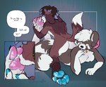 4_toes anthro butt claws collar dialogue duo feet foot_fetish foot_focus foot_lick foot_play humanoid_feet licking male male/male nude pawpads paws plantigrade soles speech_bubble toe_claws toes tongue peuzzabaiano eli_(red_panda) tammy_beagle hi_res