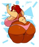 anthro big_breasts big_butt breasts butt clothing female huge_breasts huge_butt lingerie nipple_outline overweight overweight_anthro overweight_female solo thick_thighs wide_hips jwinkz mama_maria canid canine canis domestic_dog mammal