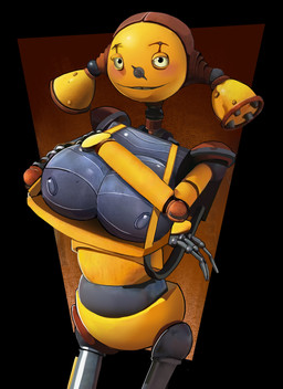 big_breasts breasts erect_nipples female huge_breasts looking_at_viewer machine nipples smile solo crabtopus blue_sky_studios robots_(film) piper_pinwheeler humanoid robot absurd_res hi_res