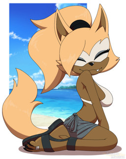 anthro beach bikini claws clothing cute_fangs digit_ring fangs feet female footwear humanoid_feet jewelry plantigrade ring sandals shoes solo swimwear teeth toe_claws toe_ring toes two-piece_swimsuit zimakum idw_publishing sega sonic_the_hedgehog_(comics) sonic_the_hedgehog_(idw) sonic_the_hedgehog_(series) whisper_the_wolf canid canine canis mammal wolf absurd_res digital_drawing_(artwork) digital_media_(artwork) hi_res