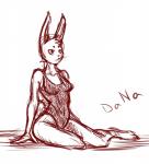 clothing female fur one-piece_swimsuit sitting solo swimwear danawolfin lagomorph leporid mammal rabbit absurd_res hi_res sketch