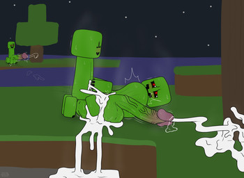 abdominal_bulge anal anal_penetration balls big_balls big_glans big_penis blush blush_lines bodily_fluids cum cum_in_ass cum_inflated_belly cum_inflation cum_inside cum_on_ground cum_while_penetrated cumshot duo ejaculation erection excessive_cum excessive_genital_fluids foreskin genital_fluids genitals glans huge_balls huge_penis humanoid_genitalia humanoid_penis hyper hyper_genitalia hyper_penis inflation looking_pleasured male male/male orgasm orgasm_face penetration penis precum retracted_foreskin steam sweat sweatdrop vein veiny_penis r0b0t microsoft minecraft mojang xbox_game_studios creeper_(minecraft) absurd_res hi_res