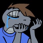 anthro blue_clothing blue_shirt blue_topwear bodily_fluids brown_hair clothing crying hair hands_in_air holding_up_hands male sad shirt solo tears topwear atrolux amon_(atrolux) pit_viper rattlesnake reptile scalie snake viper alpha_channel digital_media_(artwork) low_res reaction_image