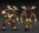 abs anthro antlers balls fur genitals horn male muscular muscular_anthro muscular_male pawpads pecs penis scut_tail short_tail tail vein veiny_penis levelviolet diffuse_moose deer mammal moose new_world_deer werecreature weredeer weremoose werenew_world_deer hi_res