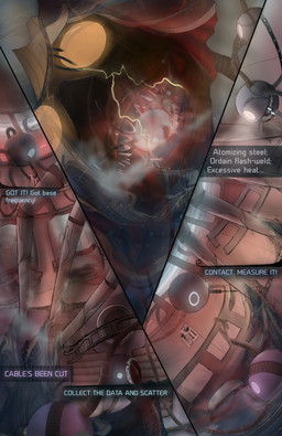 ambiguous_gender bite blade bone clothing dialogue dress female hivemind holographic_eyes intersex intersex/female machine nails no_pupils skull skull_head split_form stab submarine teeth tentacles text underwater vehicle water watercraft soulless_tech soul_interface aquatic cephalopod humanoid merfolk mollusk robot absurd_res comic digital_drawing_(artwork) digital_media_(artwork) english_text hi_res