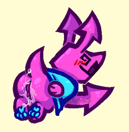 anthro arrow_(anatomy) blue_clothing blue_dress blue_pawpads blush bodily_fluids clothed clothing clothing_lift dress dripping female genital_fluids genitals open_mouth open_smile pawpads presenting purple_body simple_background smile solo spiral spiral_eyes spreading text vaginal_fluid_drip vaginal_fluid_string vaginal_fluids vulva wicpers deltarune undertale_(series) darkner virovirokun 2021 digital_media_(artwork) low_res