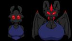 anthro big_breasts breast_expansion breasts corrupted corruption expansion female horn red_eyes king_of_sorrow_(artist) mothman arthropod cryptid demon insect lepidopteran moth alpha_channel digital_media_(artwork) pixel_(artwork)