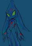 anthro brain cosplay green_eyes male multi_eye organs plugsuit solo water zzavok neon_genesis_evangelion sega sonic_adventure sonic_the_hedgehog_(series) chaos_(sonic) elemental_creature humanoid water_creature