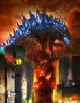 ambient_figure angry blue_breath breath_powers burning_building claws destruction explosion feral fire glowing radiation roaring scales smoke solo spikes spinal_plates teeth tongue dhayman85 godzilla_(series) monsterverse toho godzilla dinosaur human kaiju mammal prehistoric_species reptile scalie digital_media_(artwork) digital_painting_(artwork) painting_(artwork)