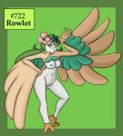 alternate_species anthro anthrofied arms_bent avian bent_leg bernardol22 bird breasts caption_box female flying furrification generation_7_pokemon genitals grass green_text_box hand_on_hip hand_on_own_hip hi_res hitori09 holding_hips id_number looking_at_viewer mallow_(pokemon) nintendo nipples non-mammal_breasts nude number one_eye_closed pinup plant pokedex_number pokemon pokemon_(species) pokemon_trainer pokemorph pose pussy raised_arm raised_hand rowlet solo species_name straight_leg text text_box wink
