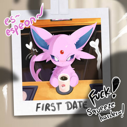 ambiguous_gender ass_up bar bent_over beverage big_ears blue_inner_ear blush bodily_fluids cafe chibi coffee command container cup dialogue feral feral_penetrated forehead_gem forked_tail fur furniture gem heart_symbol holding_object hot_drink inside light_blush looking_at_viewer moan mug offscreen_character offscreen_sex penetration photo picture_frame pink_body pink_fur pokemon_speak profanity quadruped raised_tail red_forehead_gem shadow silhouette silhouetted_body silhouetted_sex sitting solo steam suggestive symmetrical_pose table tail tail_motion tailwag talking_to_another talking_to_partner text unusual_anatomy unusual_tail dappytime nintendo pokemon pokemon_cafe_remix eeveelution espeon generation_2_pokemon pokemon_(species) 1:1 2025 bust_portrait cel_shading colored digital_drawing_(artwork) digital_media_(artwork) english_text hi_res pastel_theme portrait shaded