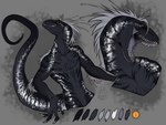 absurd_res anthro athletic athletic_anthro athletic_male black_body claws clenched_teeth cryptid_jhin dinosaur dromaeosaurid feathered_dinosaur feathered_scalie feathers hi_res hybrid male mastectomy_scar multicolored_body open_mouth prehistoric_species reptile scalie scar solo striped_body stripes teeth theropod tongue two_tone_body tyrannosaurid tyrannosauroid white_body white_feathers white_stripes yellow_eyes