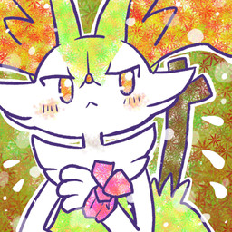 :< ambiguous_anthro ambiguous_gender anthro biped blush blush_stickers bodily_fluids flying_sweatdrops front_view no_pupils object_in_tail outline simple_background snout solo stick stick_in_tail sweat sweatdrop tail annyui0611 nintendo pokemon braixen canid generation_6_pokemon mammal pokemon_(species) 1:1 2024 bust_portrait hi_res japanese_description portrait translated_description