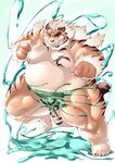 anthro belly blue_eyes kemono male moobs nipples obese obese_anthro obese_male overweight overweight_anthro overweight_male solo tomoyamaru lifewonders tokyo_afterschool_summoners hombre_tigre_(tas) felid mammal pantherine tiger 2020 absurd_res hi_res