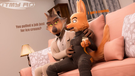 anthro canon_couple clothing craving dessert duo female food ice_cream male pregnant skinsuit suit text tight_clothing itmy09 dreamworks the_bad_guys diane_foxington mr._wolf_(the_bad_guys) canid canine canis fox mammal wolf 16:9 3d_(artwork) digital_media_(artwork) english_text hi_res widescreen