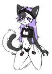 accessory anthro breasts cat_lingerie cat_underwear choker cleavage clothed clothing female headband jewelry lingerie necklace panties purple_body selyne side-tie_panties tail underwear felineblack_(artist) domestic_cat felid feline felis mammal absurd_res hi_res