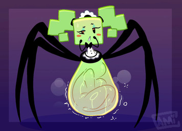 black_eyes blush blush_stickers bodily_fluids body_outline clothing digestion_noises fatal_vore featureless_hands female female_pred green_hair hair heart_pupils heart_symbol logo looking_up maid_uniform moan pigtails pink_pupils pupils red_blush smile sweat uniform vore cami_gz sound_warning mario_bros nintendo paper_mario mimi_(paper_mario) arachnid arthropod humanoid monster spider 2025 2d_animation animated artist_logo short_playtime sound video watermark