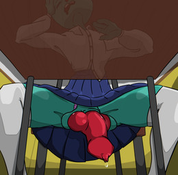 animal_genitalia animal_penis anthro balls blue_body blue_fur bodily_fluids bottomwear canine_genitalia canine_penis classroom clothed clothing clothing_aside crossdressing desk dripping eyes_closed fur furniture genital_fluids genitals knot leaking_precum legwear low-angle_view male panties panties_aside penis precum precum_drip school skirt sleeping solo spread_legs spreading stockings table thick_thighs under_table underwear underwear_aside white_clothing white_legwear white_stockings chel_motley absurd_res hi_res