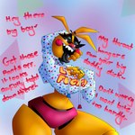 big_breasts blush breasts clothing daddy_kink dialogue female hoodie larger_female machine sharp_teeth size_difference solo teeth text thick_thighs tongue tongue_out topwear wide_hips passiona_roo five_nights_at_freddy's five_nights_at_freddy's_2 scottgames toy_chica_(fnaf) animatronic avian bird chicken galliform gallus_(genus) humanoid phasianid robot 1:1 2023 digital_media_(artwork) english_text hi_res