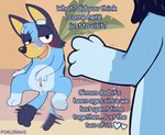 absurd_res aged_up anthro anus australian_cattle_dog bandit_heeler bluey_(series) bluey_heeler blush canid canine canis cattledog daughter_(lore) dialogue domestic_dog duo father_(lore) father_and_child_(lore) father_and_daughter_(lore) female genitals heart_symbol herding_dog hi_res humanoid_genitalia humanoid_pussy incest_(lore) male male/female mammal on_model parent_(lore) parent_and_child_(lore) parent_and_daughter_(lore) pastoral_dog porldraws pussy spread_pussy spreading tail tail_motion tailwag text