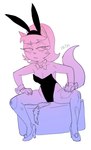 anthro bow_tie breasts bruised bruised_leg bunny_costume carrot cleavage clothed clothing costume cuffs_(clothing) fake_ears fake_rabbit_ears female food footwear high_heels legwear pantyhose plant shoes sitting solo torn_clothing torn_legwear torn_pantyhose vegetable dbaru nickelodeon t.u.f.f._puppy kitty_katswell 2025 hi_res