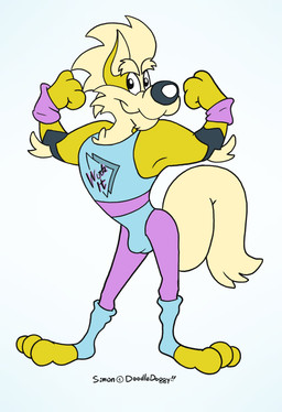 1980s_theme anthro bulge exercise fitness flexing flexing_bicep flexing_both_biceps male overbite_fang pokemorph workout doodledoggy nintendo pokemon simon_(doodledoggy) arcanine generation_1_pokemon pokemon_(species) absurd_res clip_studio_paint_(artwork) digital_media_(artwork) hi_res