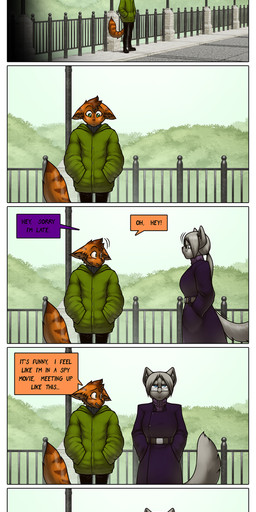 anthro dialogue duo female male male/female text james_howard patreon agatha_(james_howard) alphonse_(james_howard) cougar domestic_cat felid feline felis mammal absurd_res comic english_text hi_res url