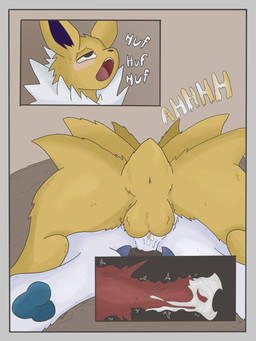 balls balls_deep bodily_fluids breath cervix cum cum_inside duo female feral genital_fluids genitals internal knot knotted_penis knotting leaking_cum looking_pleasured male open_mouth orgasm orgasm_face panting pawpads penetration penis vein flowerbud nintendo pokemon absol eeveelution generation_1_pokemon generation_3_pokemon jolteon pokemon_(species) 3:4 hi_res