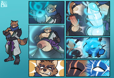 anthro balls big_balls big_muscles big_penis cock_vore erection genitals glans growth huge_balls huge_muscles huge_penis hyper hyper_balls hyper_genitalia hyper_muscle_growth hyper_muscles hyper_penis male muscle_growth muscular muscular_male penetration penile penile_penetration penis possession solo vore supermattym8 epic_games fortnite hajime_(fortnite) canid canine mammal raccoon_dog tanuki comic hi_res