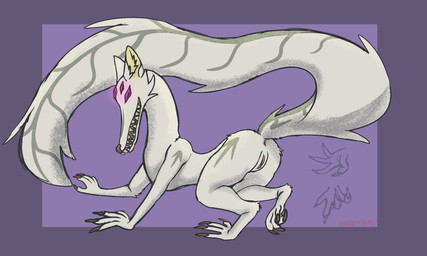 anus female feral genitals glowing glowing_eyes solo vulva razzle_the_red hagel_(razzle_the_red) canid canine demon fox fox_spirit mammal 5:3 absurd_res hi_res