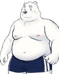 anthro belly clothing fur humanoid_hands kemono male moobs navel nipples overweight overweight_anthro overweight_male simple_background solo underwear white_background white_body white_fur yaki_atsuage utau shirane_kan bear mammal polar_bear ursine 2020 4:5 hi_res