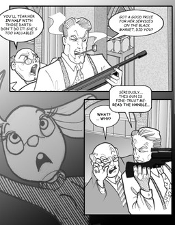 accessory anthro balding breasts buckteeth clothing dialogue eyewear female glasses group gun imminent_pain male necktie ranged_weapon rifle scared smoking_pipe sweater teeth text topwear turtleneck weapon chris_fischer chip_'n_dale_rescue_rangers disney gadget_hackwrench human mammal mouse murid murine rodent comic english_text hi_res