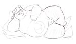 anthro balls belly big_belly clothing genitals hat headgear headwear kemono male navel overweight overweight_male penis solo tongue tongue_out awa_awa lifewonders tokyo_afterschool_summoners alp_(tas) bear giant_panda mammal 2024 sketch