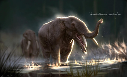 duo feral grass grey_body grey_skin plant proboscis_(anatomy) realistic realistic_feral trunk_(anatomy) tusks wetlands grazianoroccatani gomphotherium mammal proboscidean 2020 detailed digital_media_(artwork) digital_painting_(artwork) painting_(artwork)