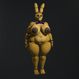 3_toes anthro areola barbell_piercing belly big_areola big_breasts black_background black_eyelids blonde_eyebrows bow_tie breasts brown_areola brown_clitoris brown_nipples buckteeth clitoris curvy_figure dark_areola dark_nipples eyebrows feet female genitals green_eyes huge_breasts huge_hips machine navel nipple_barbell nipple_dip nipple_piercing nipples piercing purple_bow_tie simple_background slightly_chubby slightly_chubby_anthro slightly_chubby_female solo standing teeth thick_thighs toes voluptuous voluptuous_anthro voluptuous_female vulva wide_hips yellow_body octal octal_(modeler) five_nights_at_freddy's scottgames spring_bonnie_(fnaf) animatronic lagomorph leporid mammal rabbit robot robot_anthro 2025 3d_(artwork) digital_media_(artwork) full-length_portrait hi_res portrait
