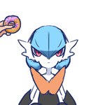 dessert doughnut duo food jumping not_furry pastry red_eyes simple_background solo_focus teasing white_background bando nintendo pokemon generation_6_pokemon mega_evolution mega_gardevoir pokemon_(species) shiny_pokemon 1:1 animated low_res short_playtime