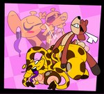 ahegao anthro areola balls big_balls big_breasts breasts doggystyle female from_behind_position genitals gynomorph intersex intersex/male long_neck looking_pleasured male male/female sex solo thick_thighs kcstando cain_(superiorfoxdafox) mabel_(kcstando) deer giraffe giraffid mammal hi_res