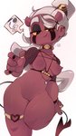 breasts female genitals hair looking_at_viewer nipples not_furry nude pussy red_body smile solo standing thick_thighs wide_hips neceet dee_(neceet) demon human mammal absurd_res hi_res