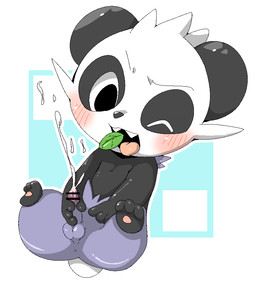 anus balls black_body black_fur blush bodily_fluids censored_genitalia censored_penis cum cumshot ejaculation erection fangs feral fur genital_fluids genitals male masturbation multicolored_body multicolored_fur one_eye_closed open_mouth orgasm penile penile_masturbation penis purple_body purple_fur semi-anthro solo teeth tongue tongue_out white_body white_fur doneru nintendo pokemon generation_6_pokemon mammal pancham pokemon_(species) 2015 censored