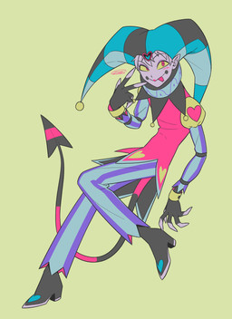 clothed clothing fool's_hat forked_tongue gesture green_background hand_gesture hat headgear headwear humanoid_pointy_ears male pointy_ears simple_background solo spade_tail tail tongue v_sign enaic31 hellaverse helluva_boss fizzarolli_(helluva_boss) demon demon_humanoid humanoid absurd_res hi_res